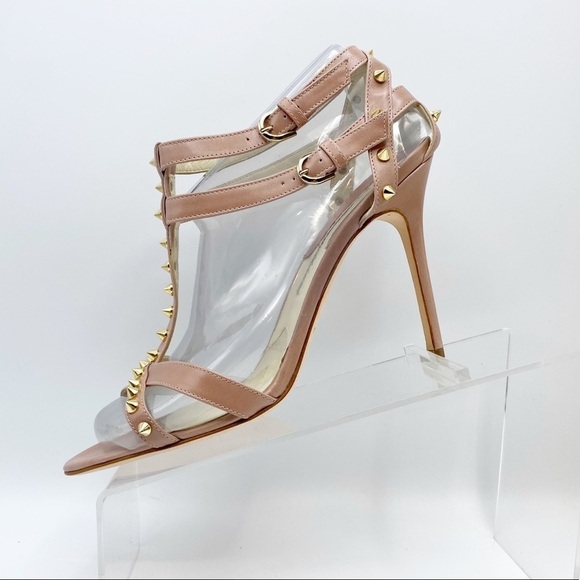 NWT. Brian Atwood Leather Mauve Stud Sandals. Size 11 (41 EU). - Picture 2 of 10